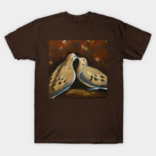 Kissing Mourning Doves Painting T-Shirt